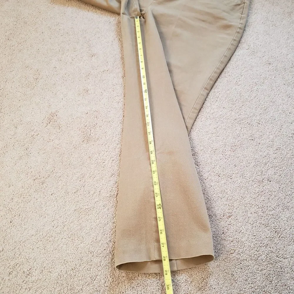 Lauren Ralph Lauren Catlin Chino Pants Tan Straight Stretch Tapered Size 14W